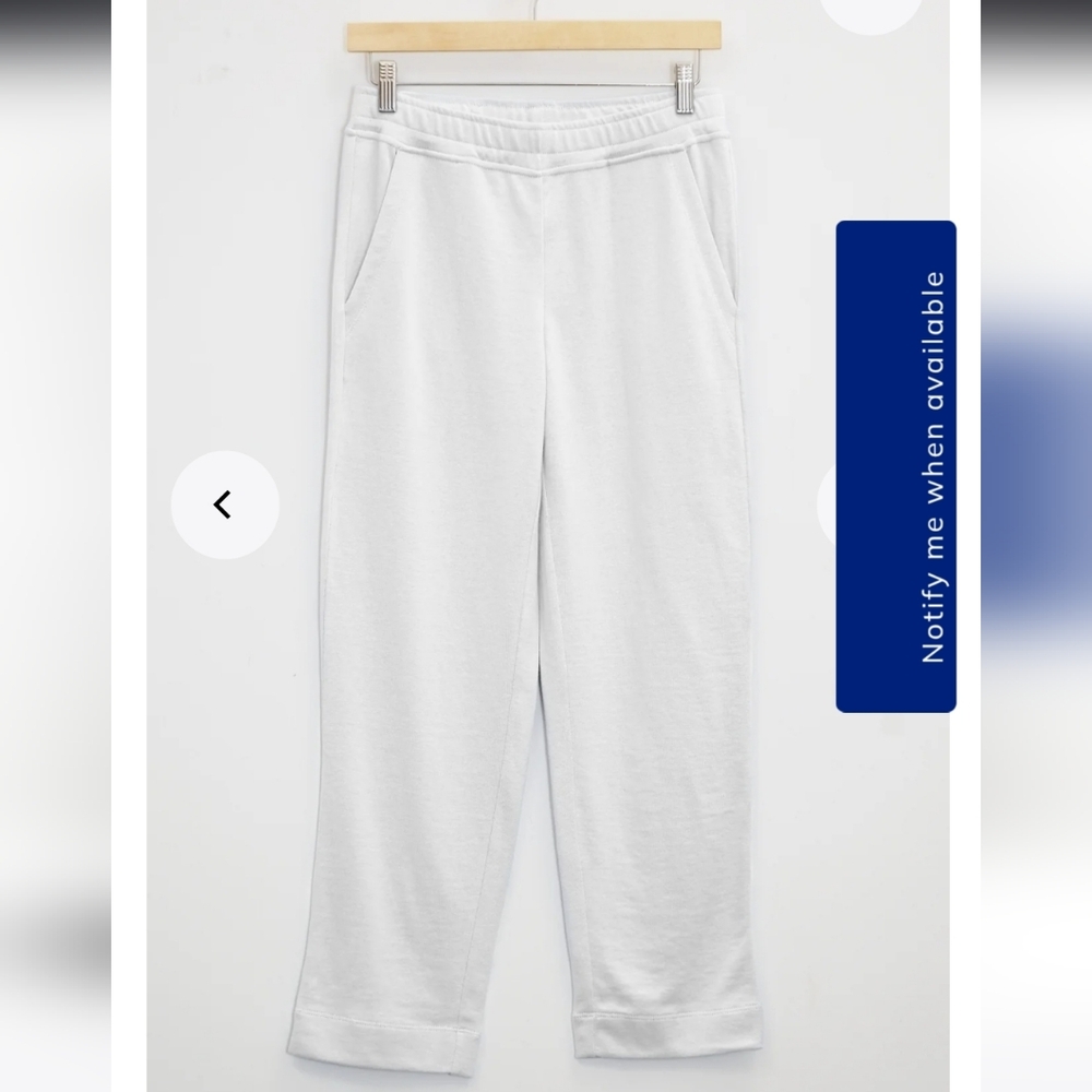 Ballin's LTD New Orleans Knitwear Pull On Crop Cotton White Pants Size Medium